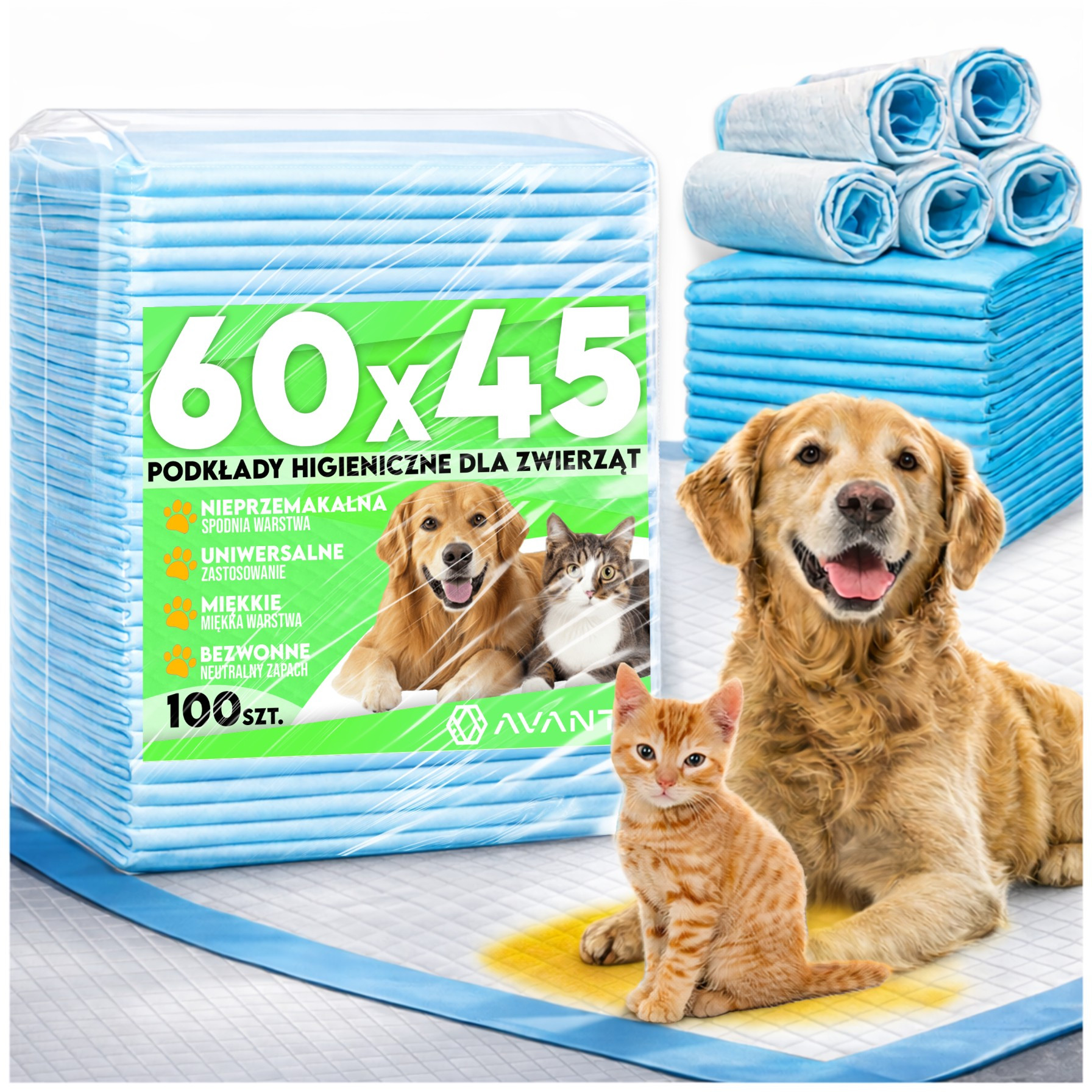 E-shop Set mit 100 hygienischen Unterlagen, 45x60 cm, ideal für Töpfchentraining, Windelwechsel oder Tierpflege, saugfähig und wasserdicht, rutschfest,