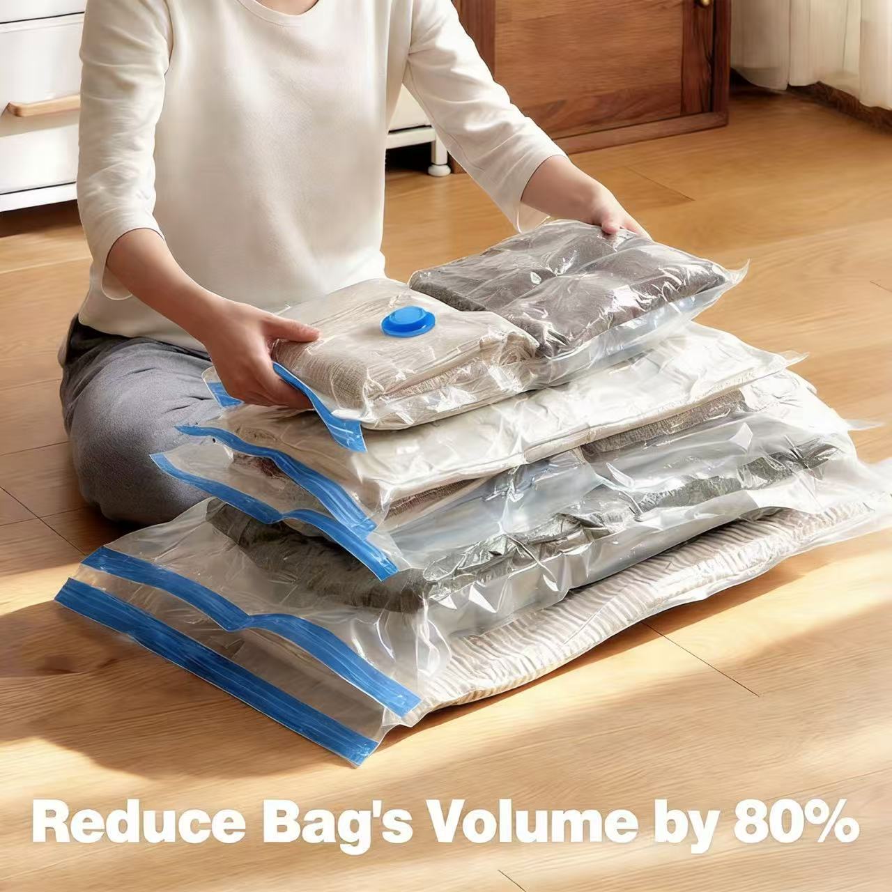 11pcs vacuum compression storage bags set with portable hand pump large medium small hand pump suitable for bedding clothes travel essentials luggage vacuum seal bags thickened material no electricity required details 7