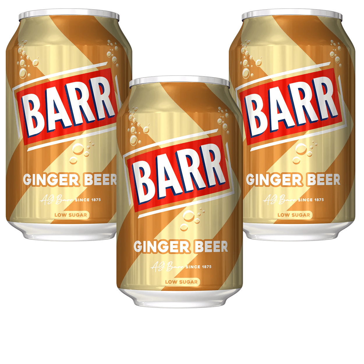 TEMU Barr Ginger Beer 330ml Cans - Pack Of 3 Zesty Fizzy Soft Drinks