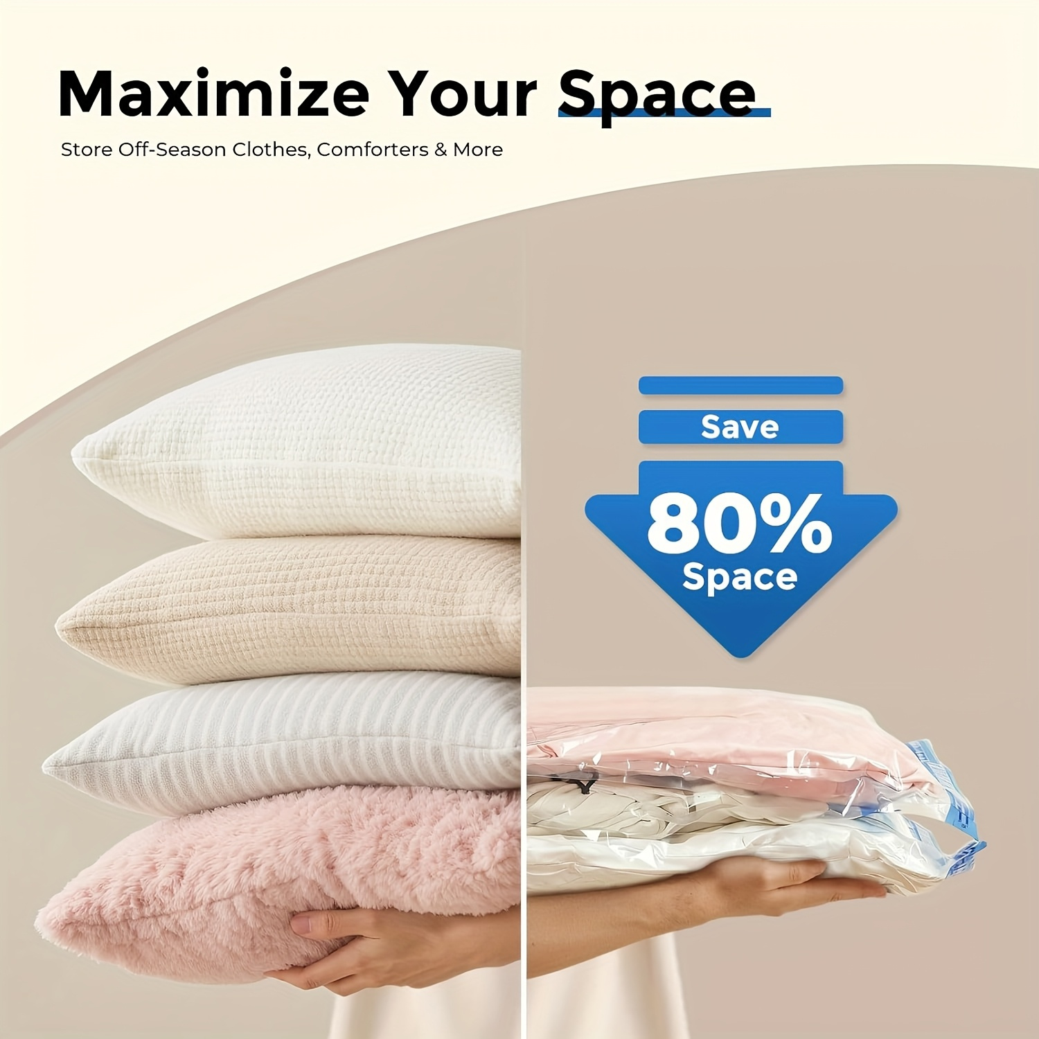 11pcs vacuum compression storage bags set with portable hand pump large medium small hand pump suitable for bedding clothes travel essentials luggage vacuum seal bags thickened material no electricity required details 4