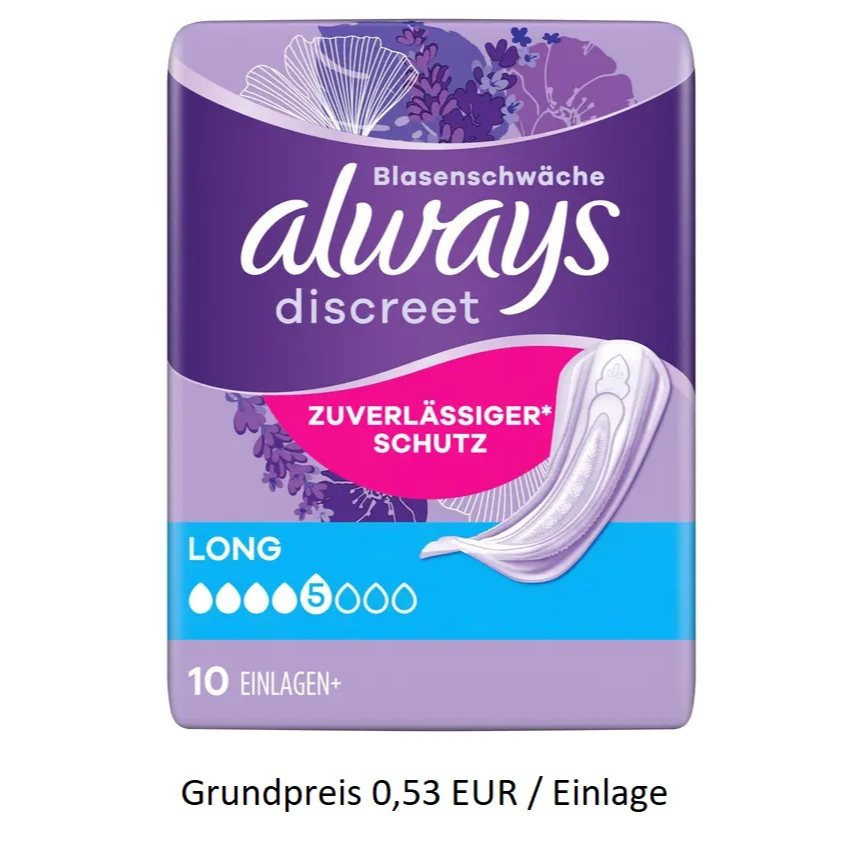 Discreet Incontinence Bladder Long 10 Pads