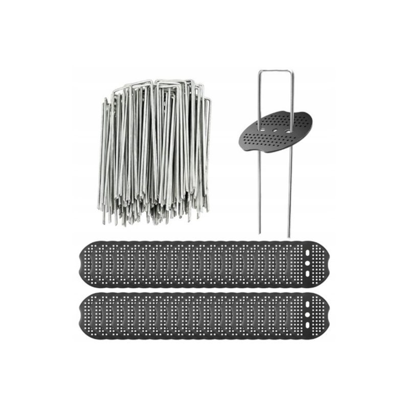Image of Stainless Steel Stakes For Agrotextile 150 Mm – U-type Garden Anchors With Rings, Strong Holders For And Mulch Mats, Corrosion-resistant, 40 Pcs