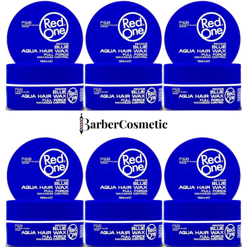 TEMU RedOne Cire Coiffante Gel 150 ml Lot de 6 Bleu Parfum Bubblegum Fixation Ultra Forte Controle Effet Aqua Brillant Texture Non Grasse Ideal Tous
