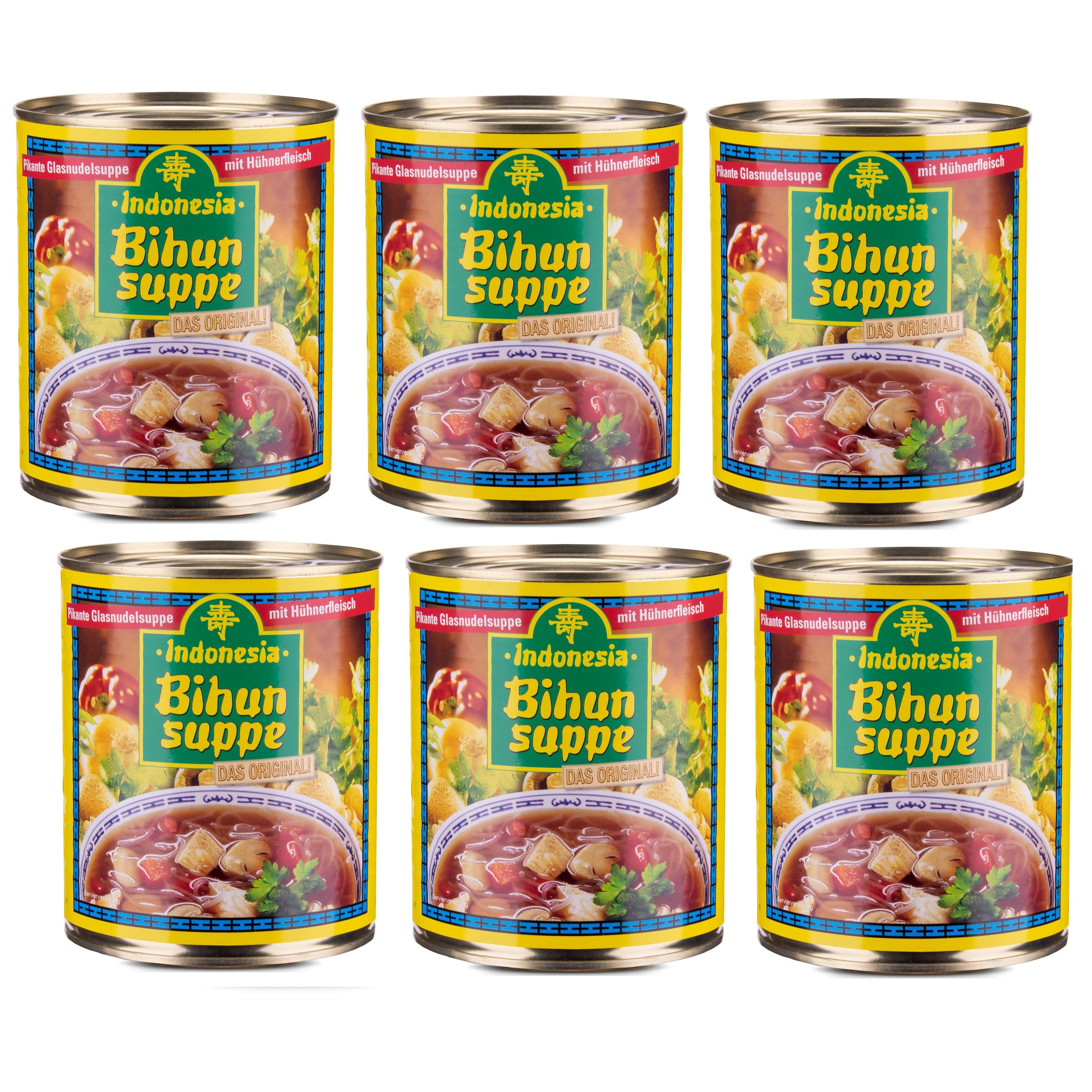 Image of Indonesian Rice Noodle Soup | Spicy Glass Noodle Soup With Chicken And Soy Sauce 6x780ml