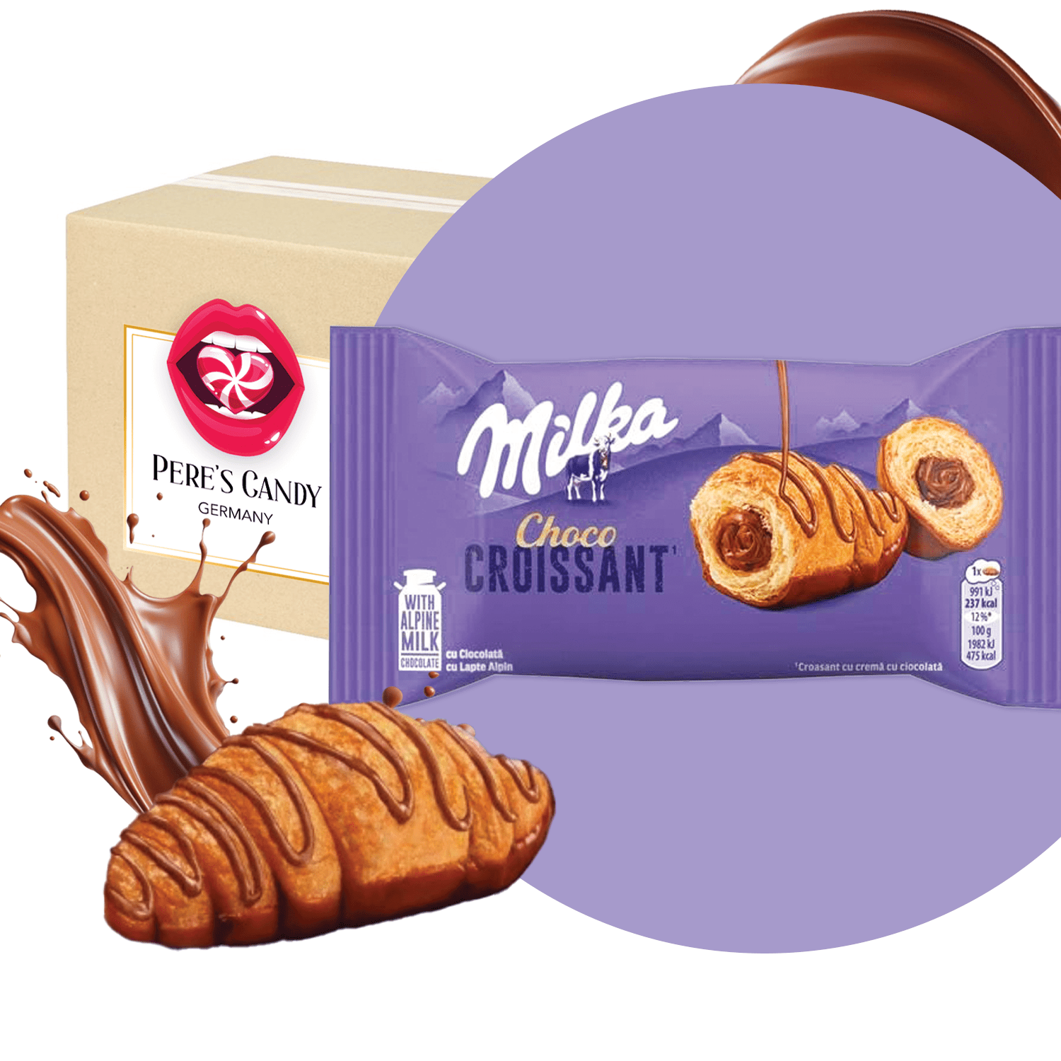 Image of 3rd Pack - Milka Chocolate Croissants 3 X 50g