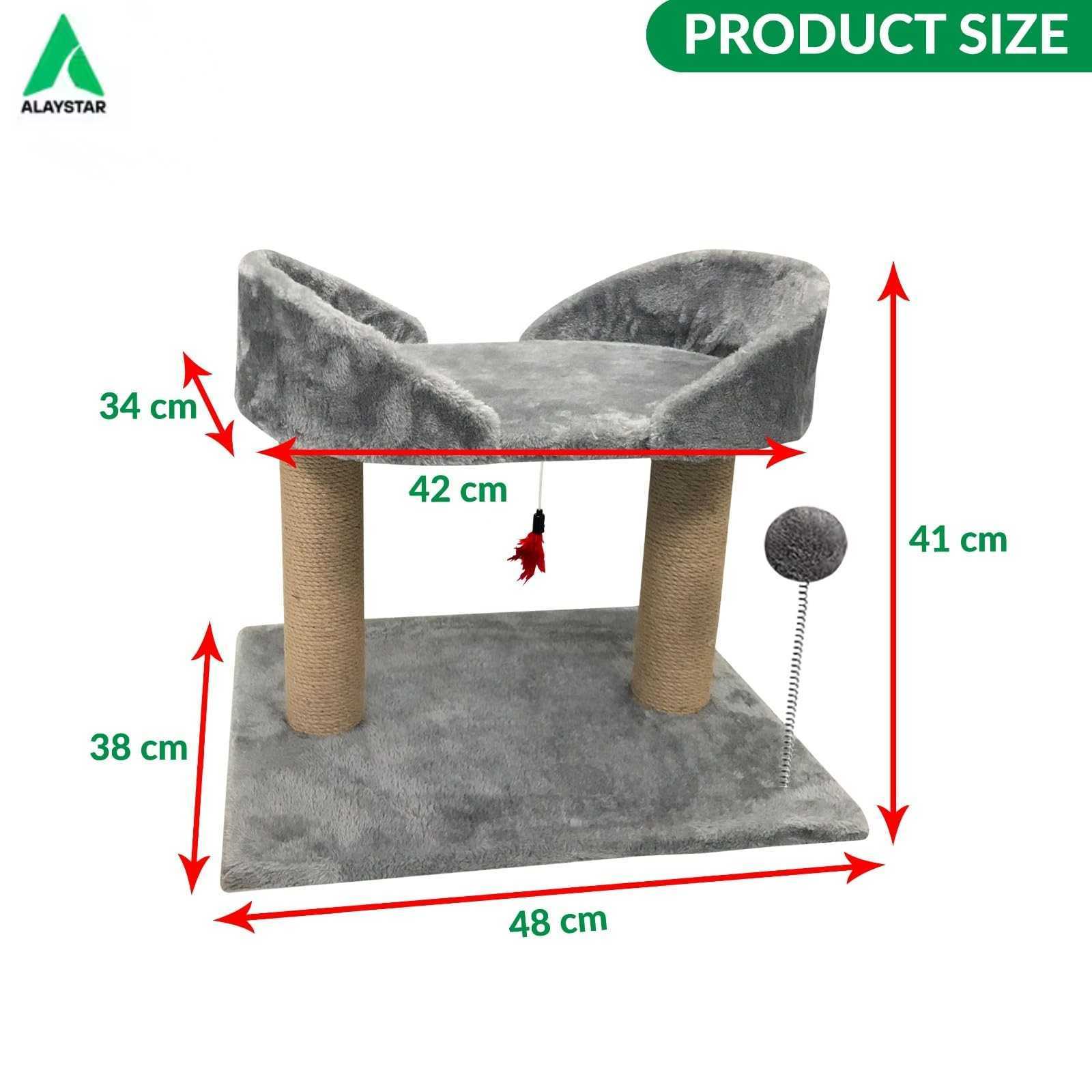 Large Cat Scratcher Bed with Natural Sisal Post