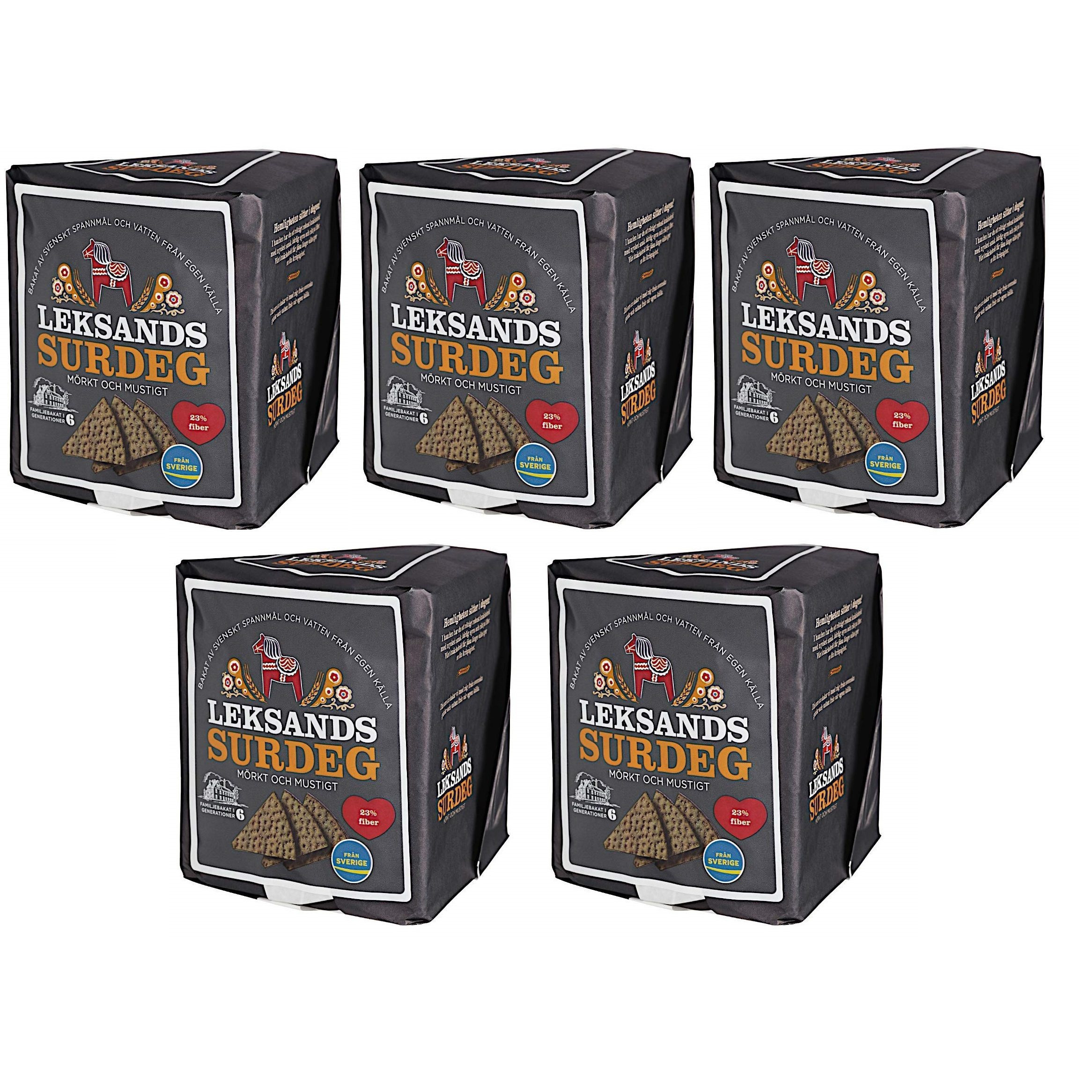 Leksand's Triangular Sourdough Crispbread 5x200g (gray)