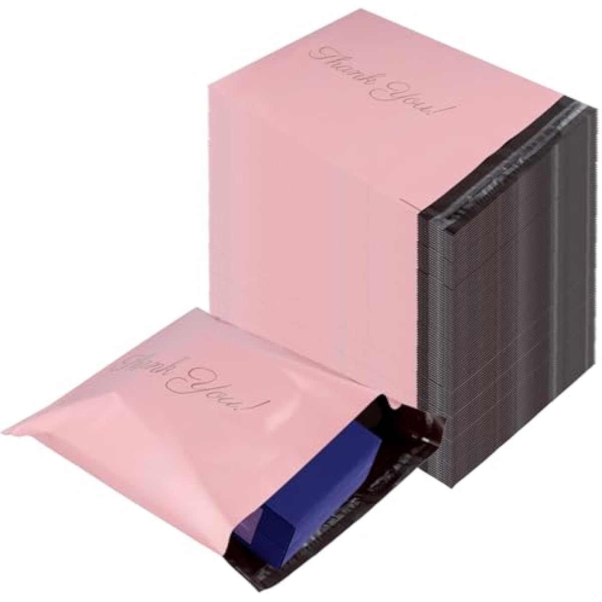 TEMU 100 Pcs Pink Postal Bags, 254 X 355 Mm Self Adhesive Mailing Bags With Golden Thank For Packaging Clothes, Postage Mail 10x14 Inch
