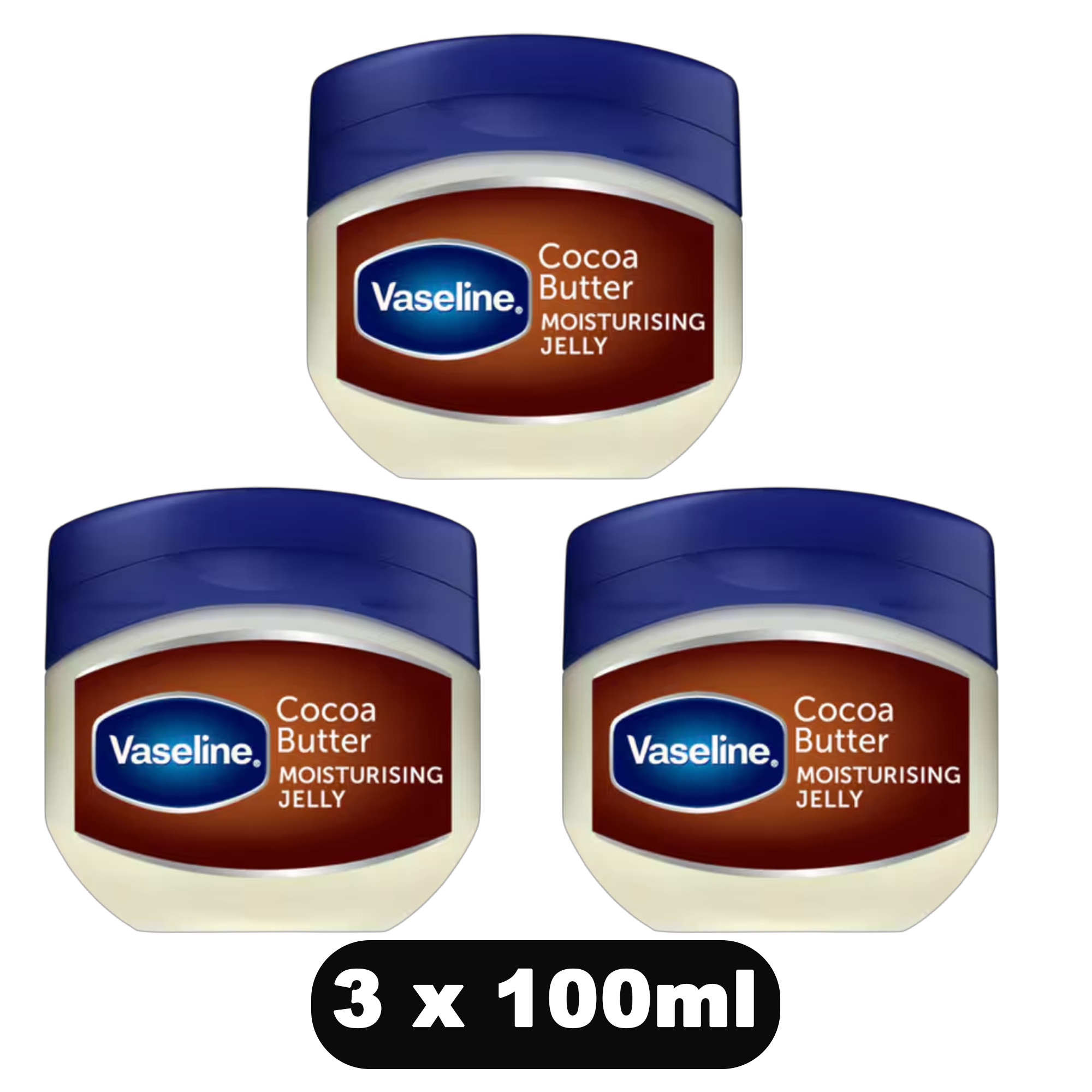 TEMU Vaseline Butter Moisturising Jelly 100ml | 3 Pack