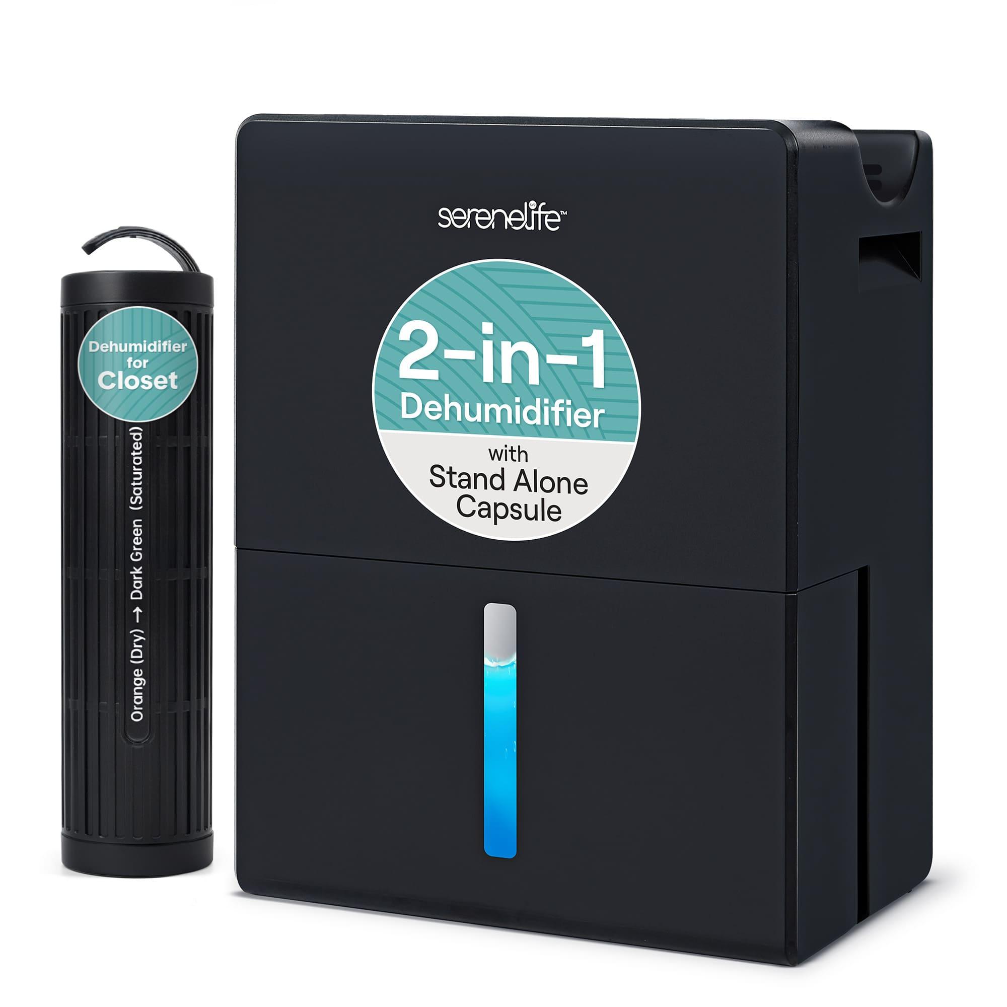 2-in-1 Portable Dehumidifier With Removable Cylinder & Drying Base, Compact Home Dehumidifier With Timer, , And Smart Humidity Control For Closets