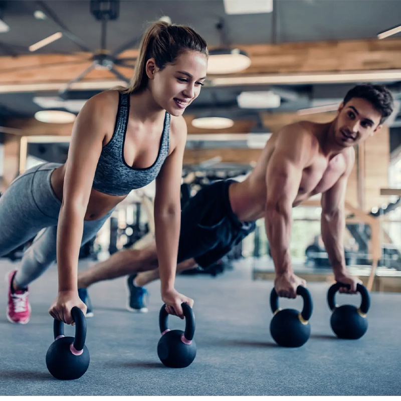 Kettlebell Set 2pcs (8Kg & 18Kg) Cast Iron Weights for Home Gym Training