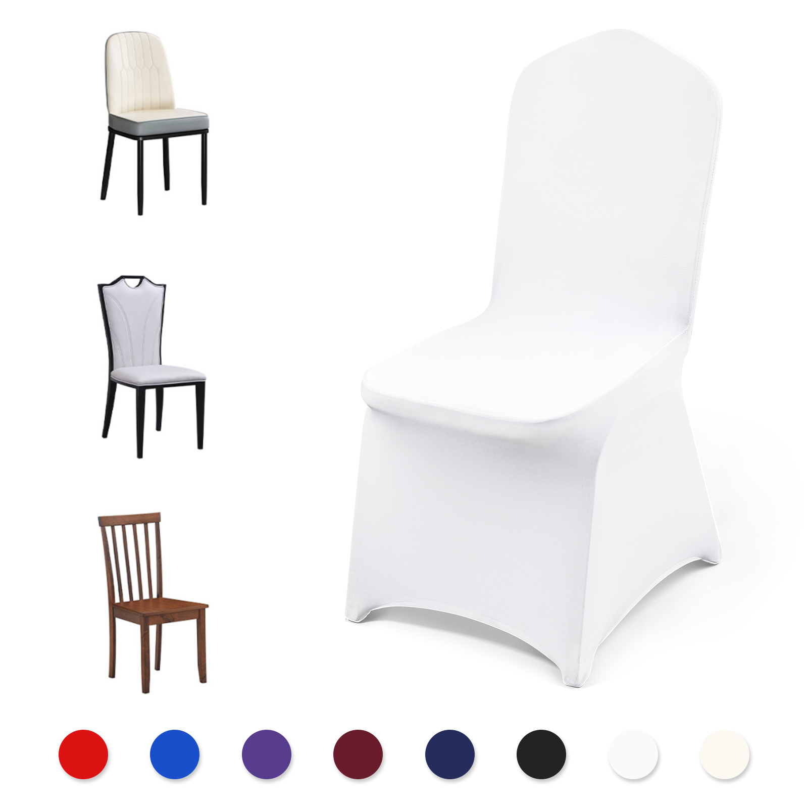 TEMU Vevor Chair Covers, Polyester Spandex Chair Cover, Stretchy Flat-front Chairs Protective Slipcover, Universal Fitted For Dining Party Wedding