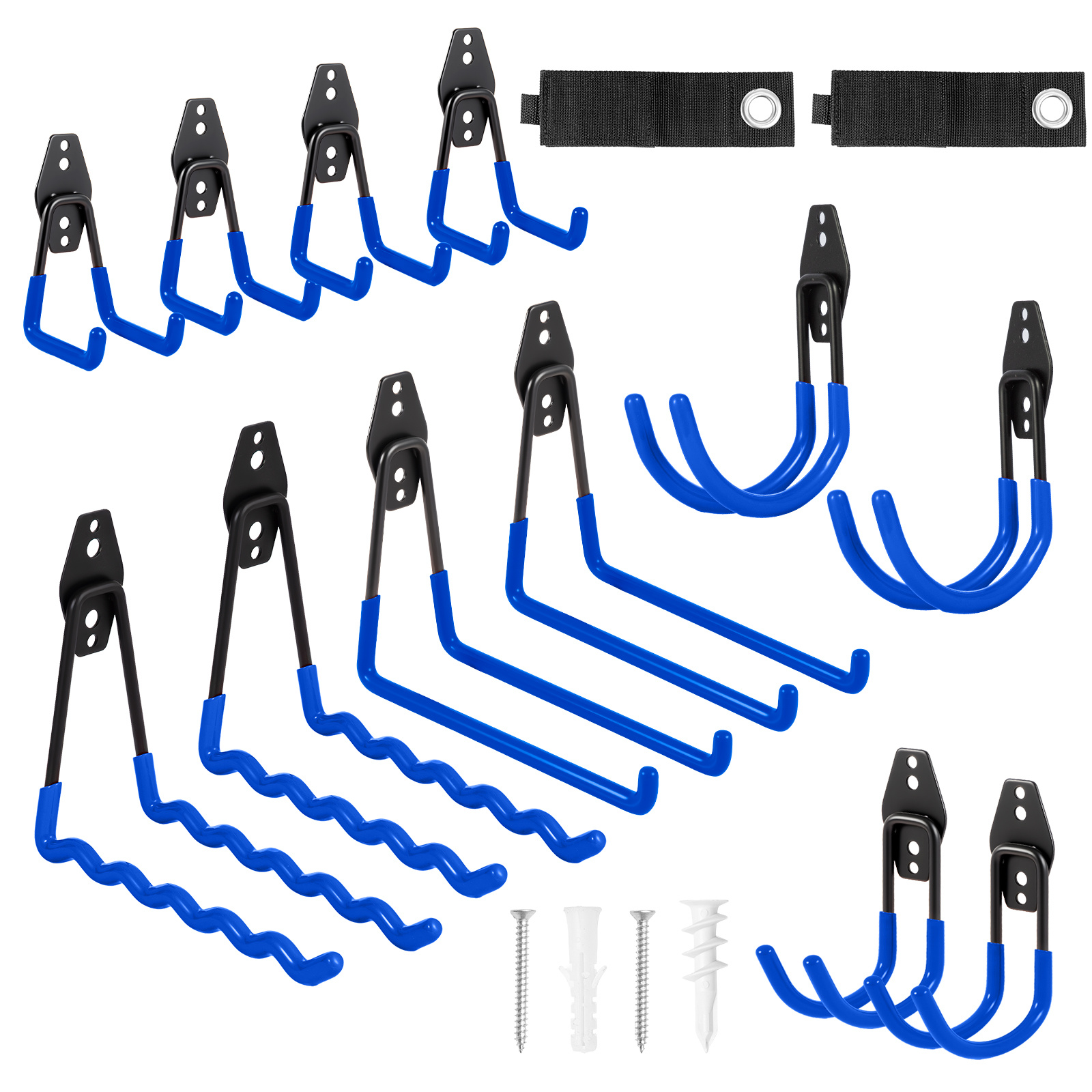 E-shop 12er-Set robuste Wandhaken für Garage, Werkstatt & Garten – Stabile Werkzeughalterung für Fahrräder, Leitern, Werkzeuge und Gartengeräte