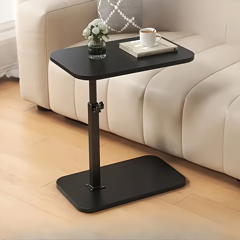 TEMU 360° Rotating Side Table, Height-adjustable Compact Laptop Table With Built-in Storage, Sturdy Metal & Hardwood For Sofa, Bed, Bathtub -