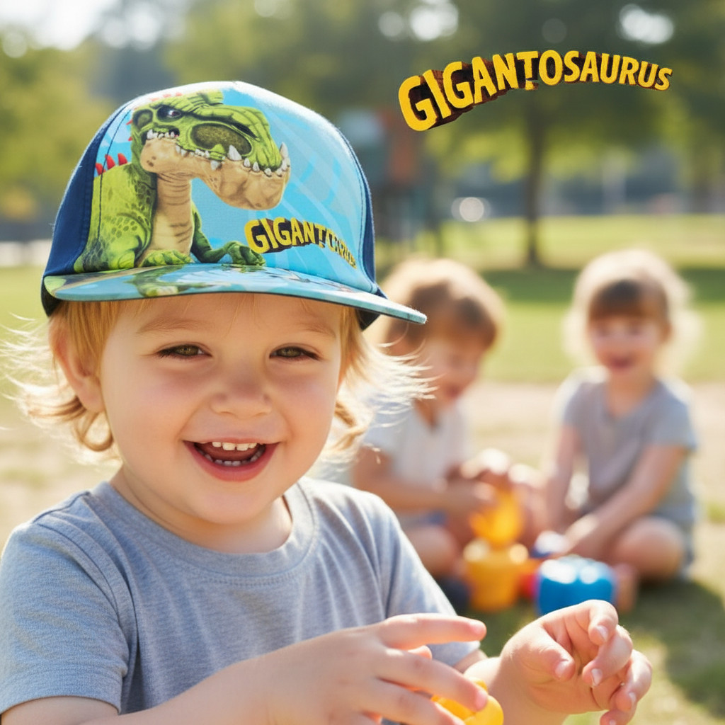 Boy's/kid's Adjustable Baseball Cap With Visor ( Dinosaurs)