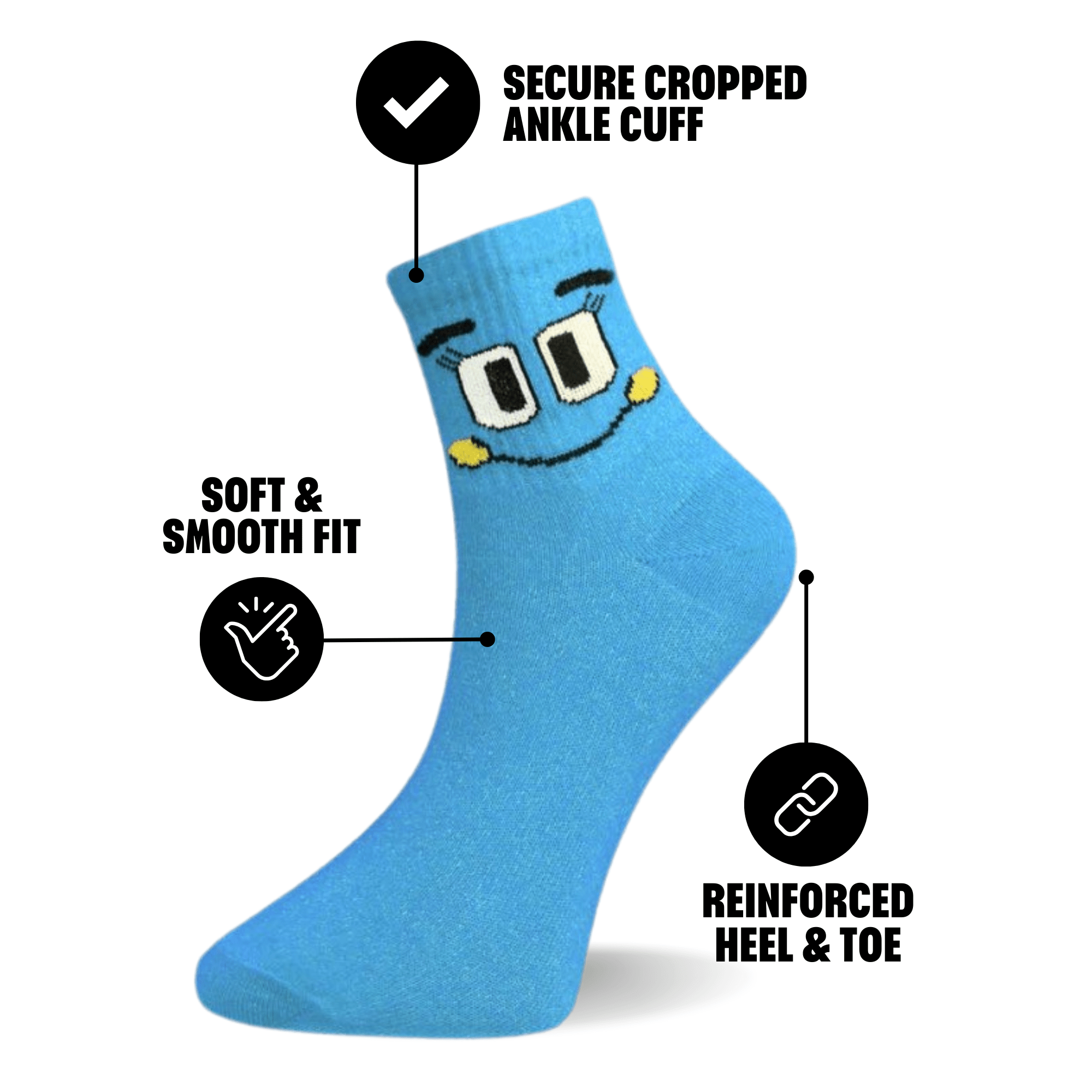 6 Pack Women's Cropped Ankle Socks, Low Cut Everyday Socks
