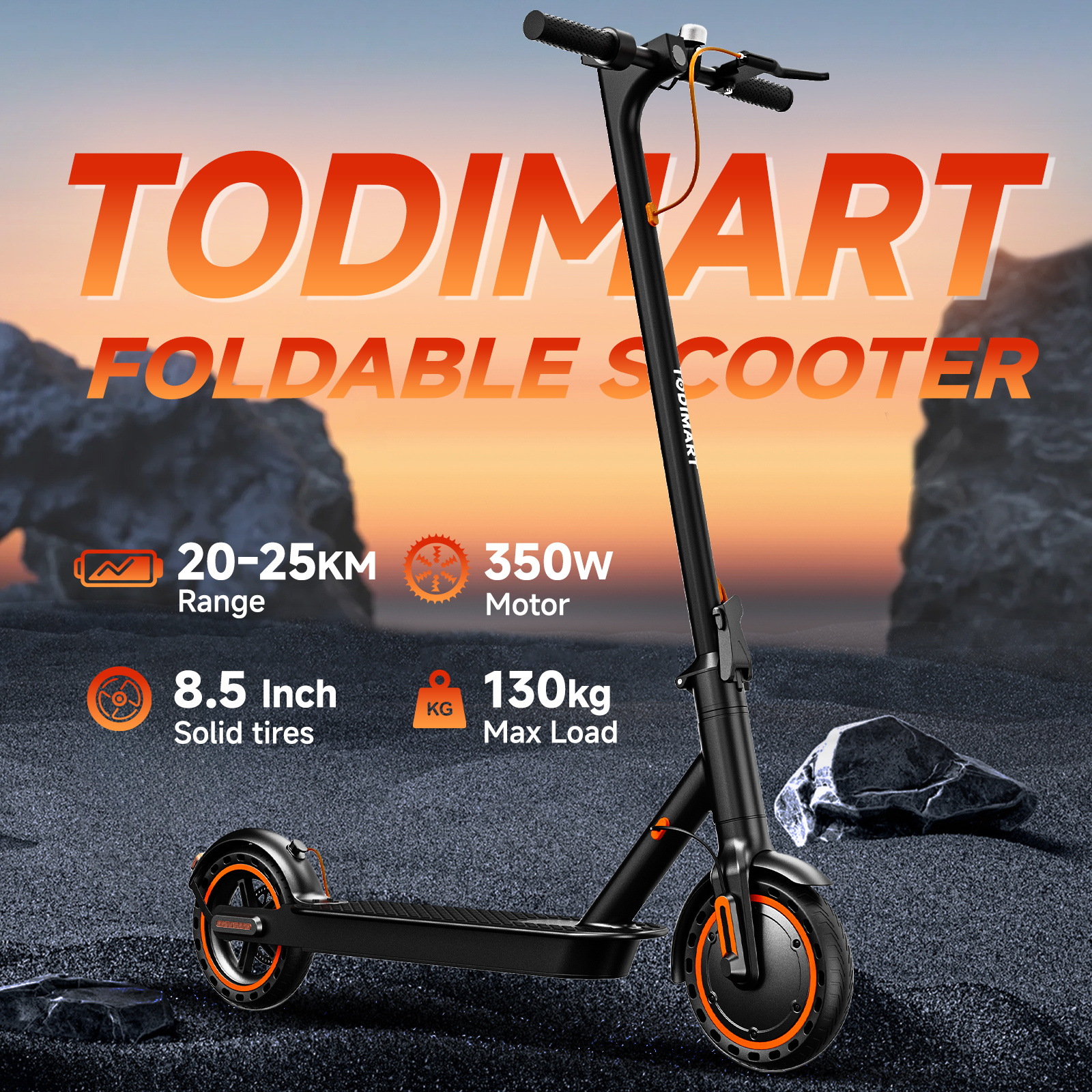 Todimart T3 Сгъваема електрическа скутер за възрастни, Най-добрият подарък, Оборудван с 280.8WH батерия, 350W мотор, 8.5-инчови плътни гуми, 25Km обхват, Максимална товароносимост 70Kg, Предни и задни двойни спирачки, Подходящ за ежедневна работа и пътуване, Пазаруване на открито, Един от най-добрите подаръци за родители и деца, и също така за себе си.