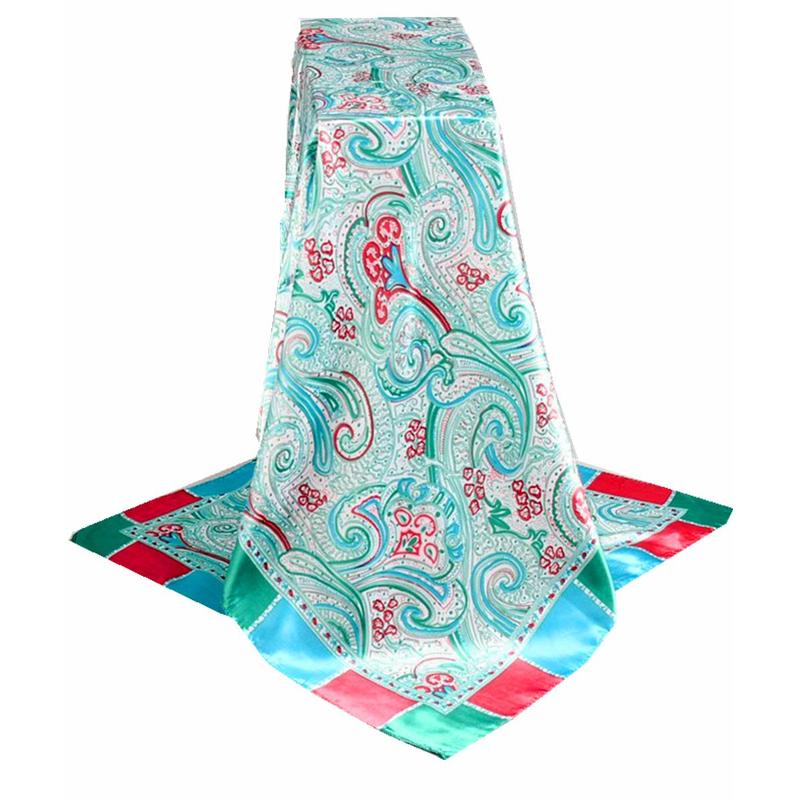 Vintage Style Square Scarf, Soft Shawl Wrap for Women