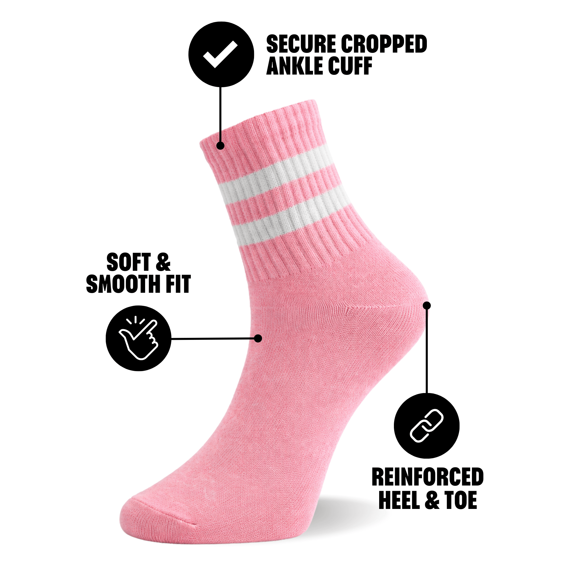 6 Pack Women's Cropped Ankle Socks, Low Cut Everyday Socks