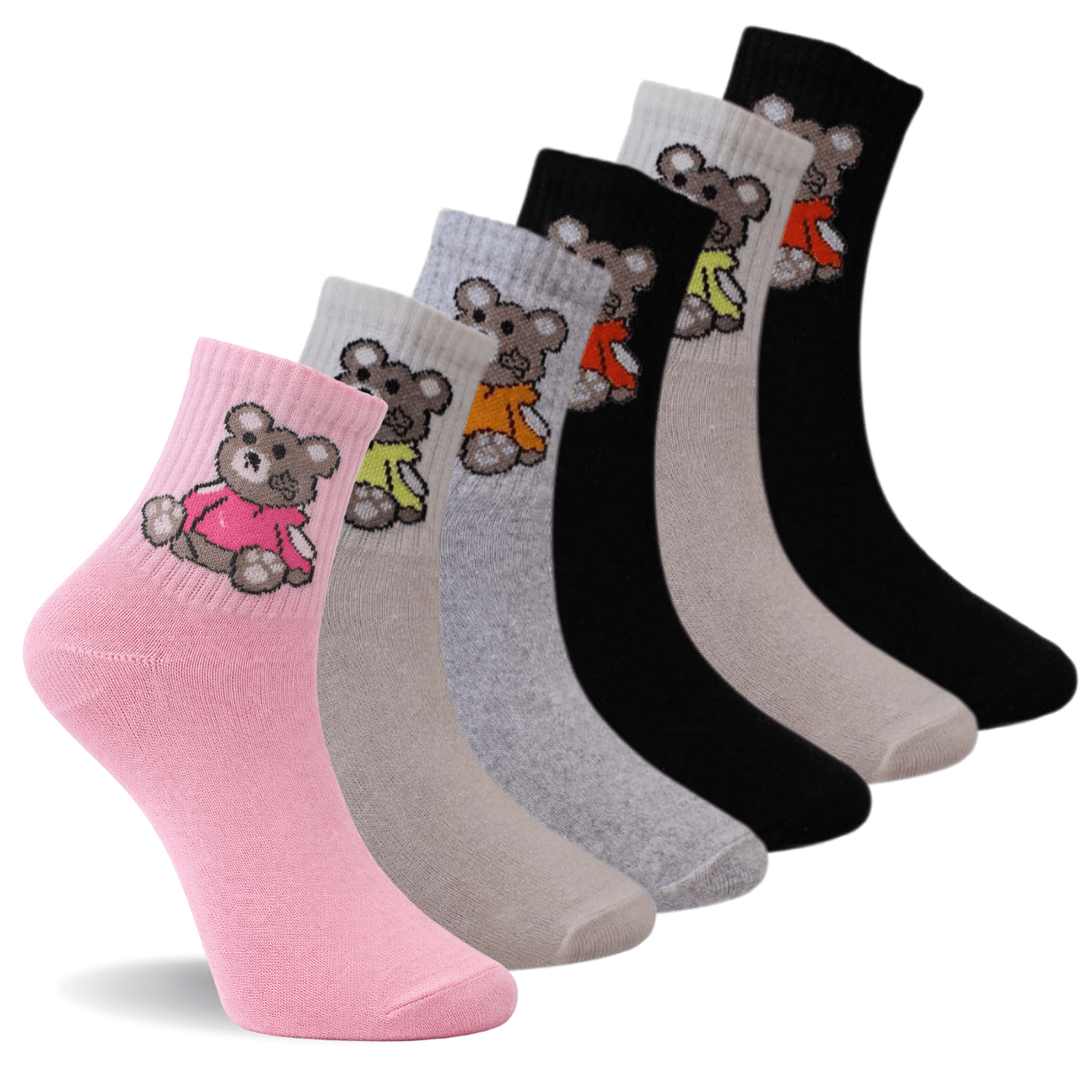 6 Pack Women's Cropped Ankle Socks, Low Cut Everyday Socks