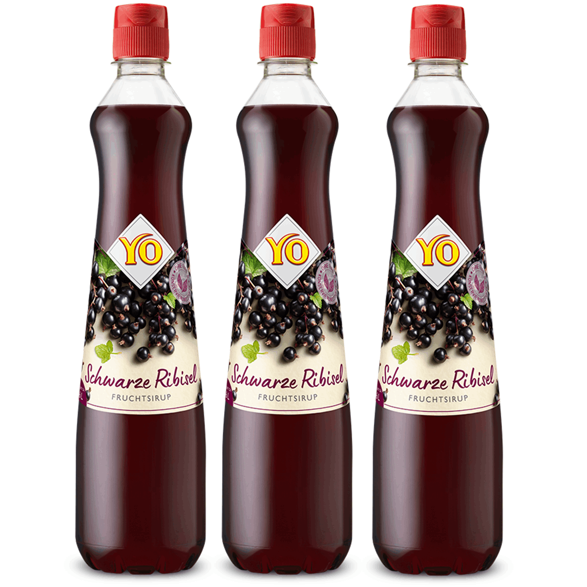 Yo Fruit Syrup Black Currant Ribisel (3-pack) | Vegan | Syrup 700ml - With Intense Flavor, Ideal For S And Drink Mixing