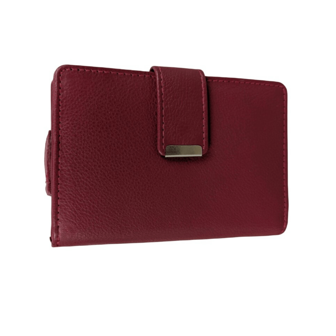 Image of Real Leather Women's & Men's Wallet Rfid - Compact & Organized With Zipper & Press Button Red Leather Credit Card Slots Pockets Real Leather Wallet