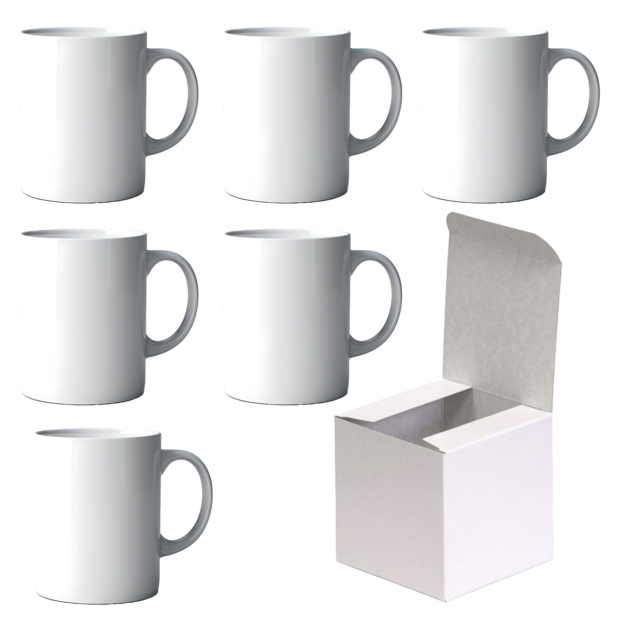 TEMU Set di tazze per sublimazione complete di scatola, tazze bianche da 330ml in ceramica per caff癡, t癡, latte, adatta per stampa sublimatica