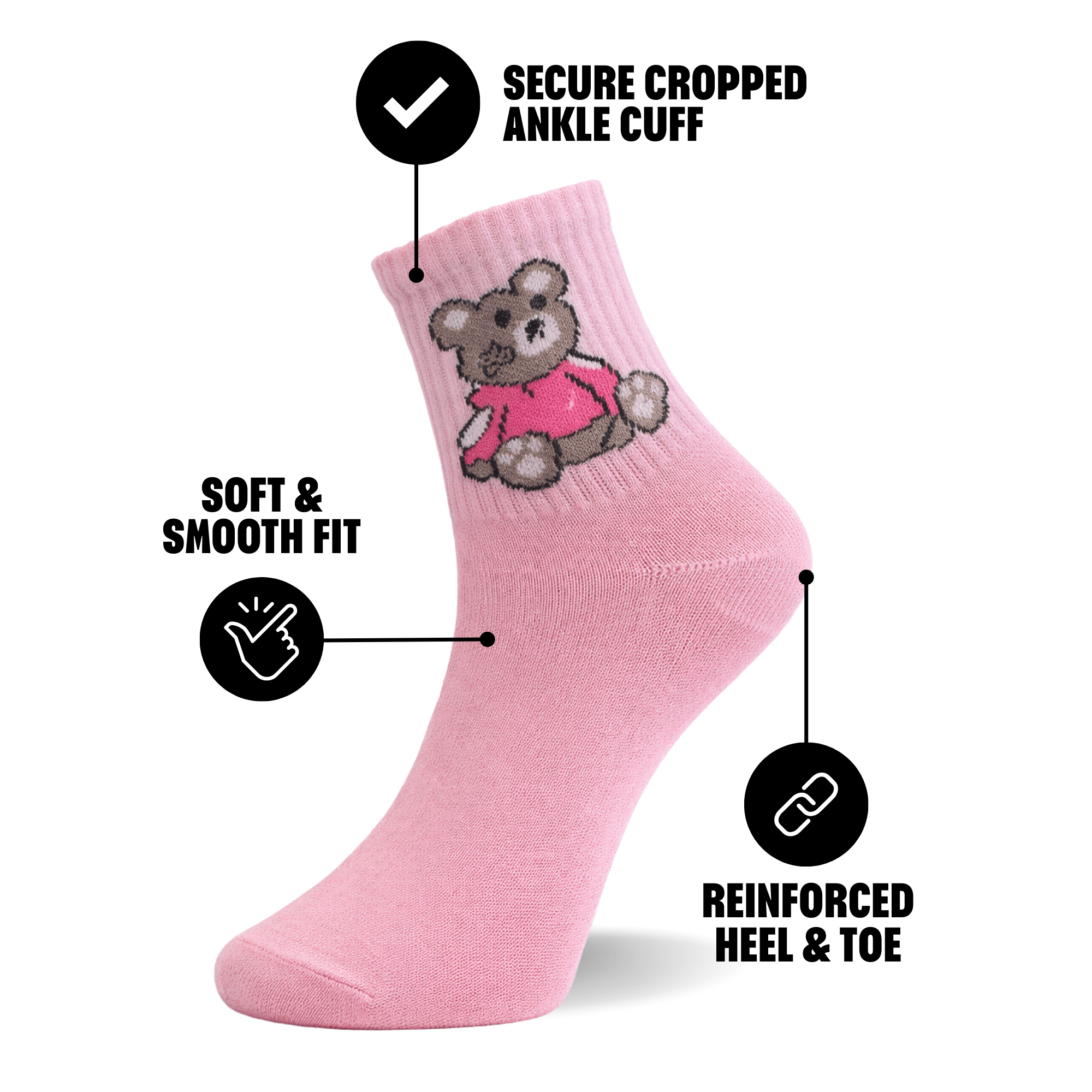 6 Pack Women's Cropped Ankle Socks, Low Cut Everyday Socks