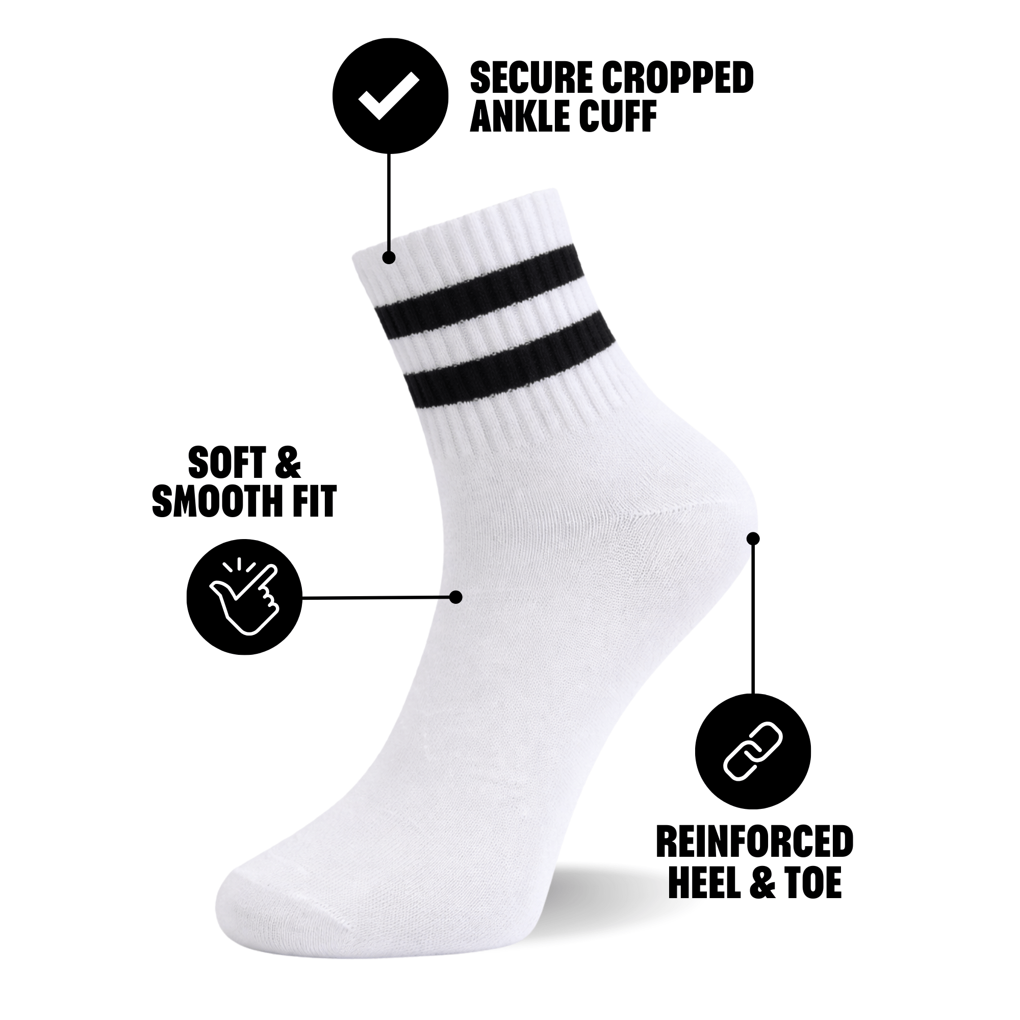 6 Pack Women's Cropped Ankle Socks, Low Cut Everyday Socks