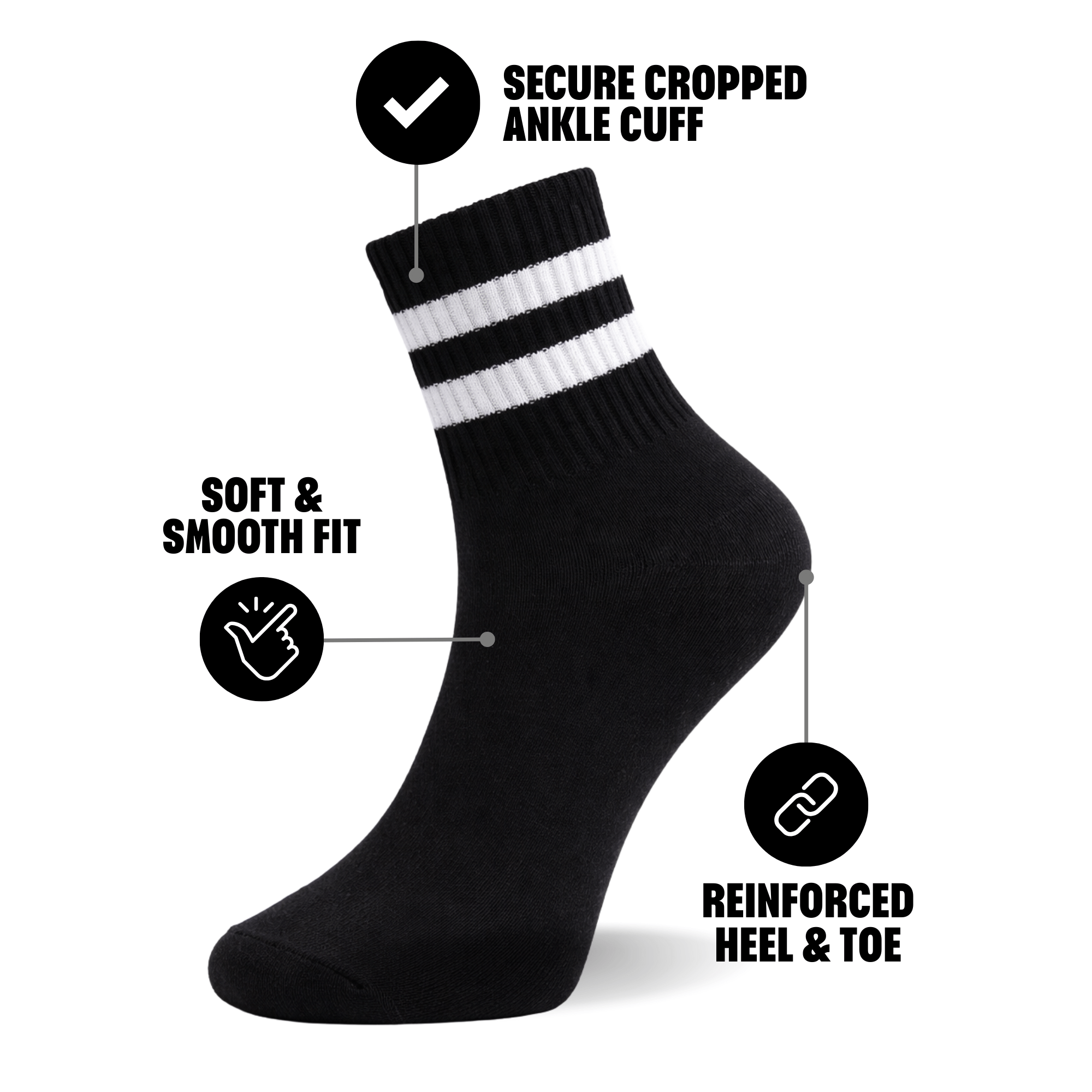 6 Pack Women's Cropped Ankle Socks, Low Cut Everyday Socks
