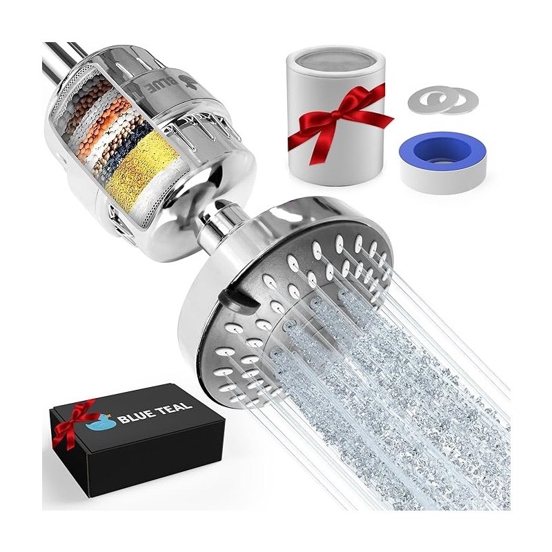TEMU Shower Filter For Bathroom Shower Fittings | Compact Inline Shower Water Filter | , 1 Unit