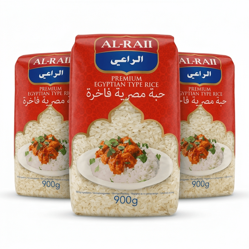 3 X Al Raai Egyptian Short Grain Rice - 900g 50177