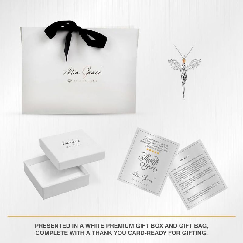 TEMU Mgj™ Pendant Necklace For Women | Presented In A White Gift Box & Bag For Elegant Gifting | Hypoallergenic Jewellery Chritmas Gift (silvery)