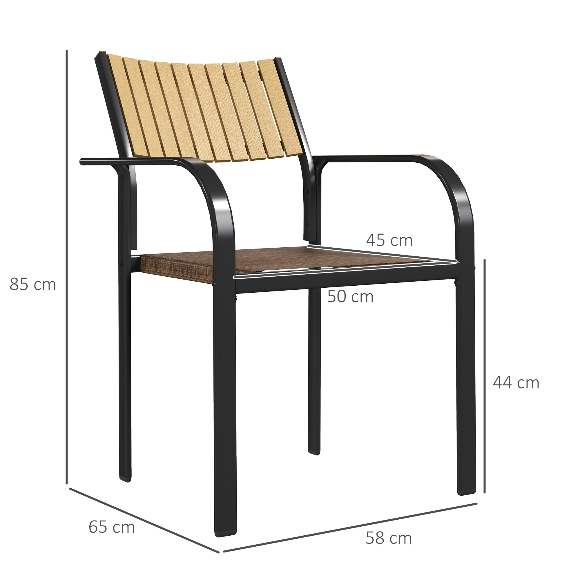 YITHOPI Sedie da Giardino Impilabili 2 pz in Tessuto Textilene Marrone Sedia per esterni Sedia per terrazza Sedia da relax per terrazze, giardini, patii