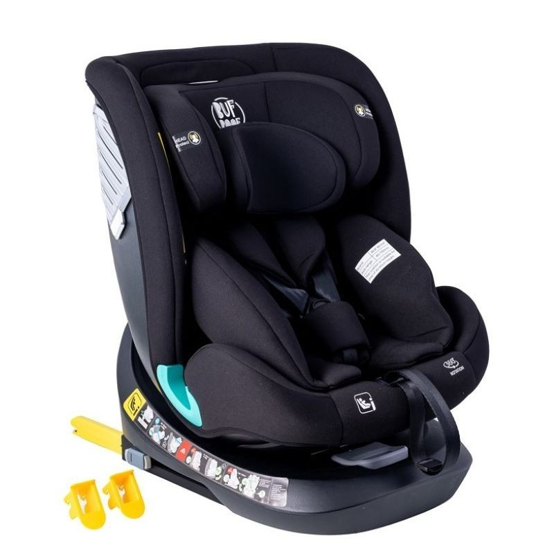 TEMU Deluxe Buf Boof Isize Black Car Seat With , 165-degree Rotation, 360-degree Swivel, 40-150 Cm