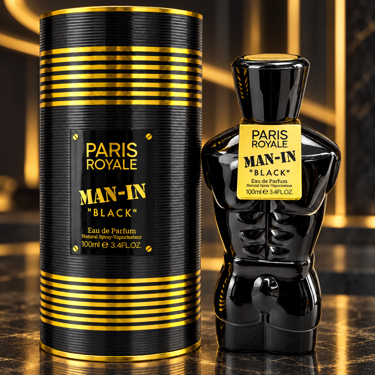 TEMU Everlyx- Perfume MAN-IN "BLACK" . masculina oriental amaderada especiada con efervescentes notas de de especias cálidas y ron añejo, un de cuero