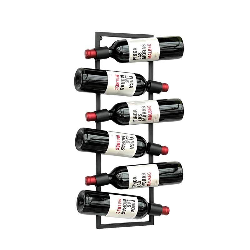 Image of Narrow Wine Rack For The Wall Metal Bottle Rack For 6 Bottles Bottle Stand Bottle Holder