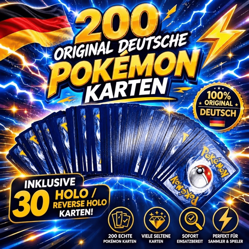 Image of 200 German Cards Rare / Reverse Shiny Cards Included I 100% Original