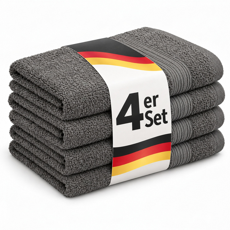 Image of Guest Towel Set Of 4 - 30 X 50 Cm In Colors, 100% Cotton, Soft & Absorbent, Terry 500 G/m², & Durable, Local Stock