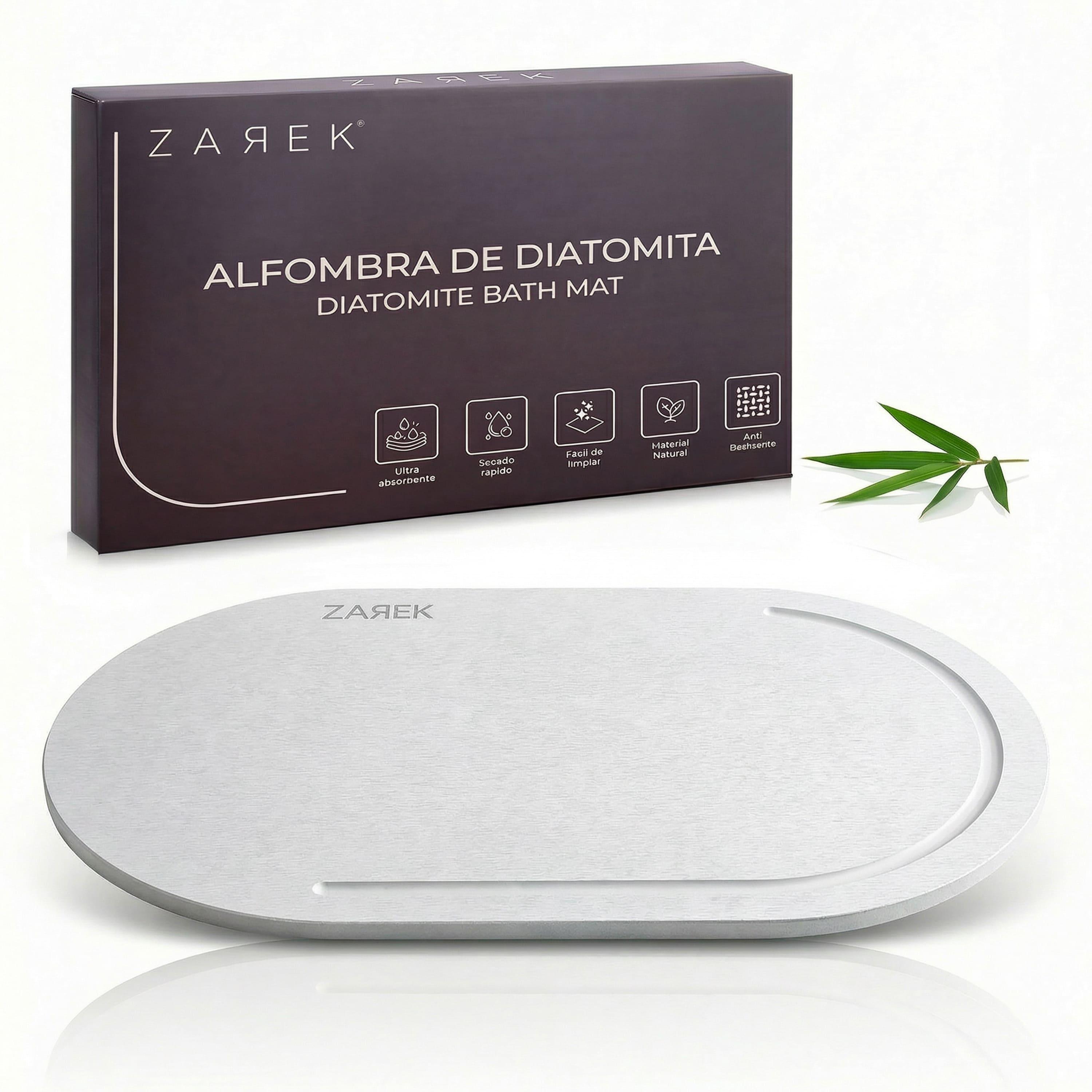 TEMU Alfombra Baño Diatomita ZAREK - Alfombrilla de piedra natural secado rápido, higiénica, antideslizante y súper absorbente ideal al salir de la