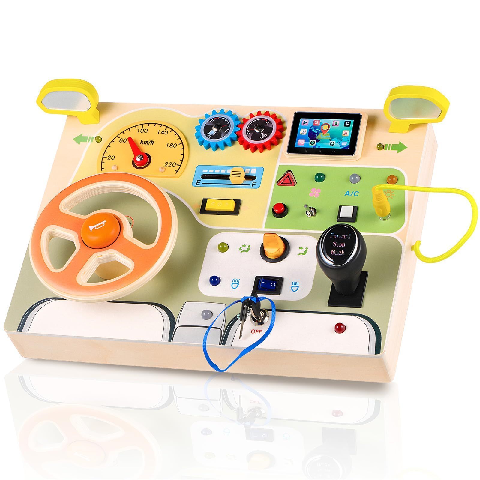 Image of Toy Steering Wheel For Kids – Wooden Sensory Toy – Supports Preschool Learning And Motor – ​​ideal For Gifts, Halloween, Or Christmas