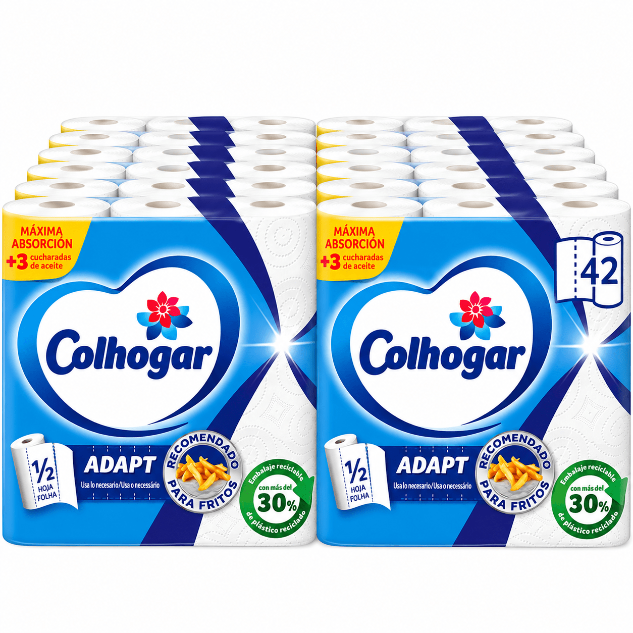 TEMU Colhogar Papel de Cocina Superabsorbente – Pack de 42 Rollos – Papel de Cocina Hoja, Absorción y Resistencia – Ideal para Limpieza del Hogar