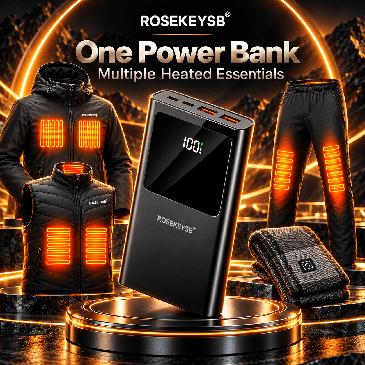TEMU 10000mah 22.5w Fast Charging Power Bank, Portable Usb Rechargeable External Battery Pack With Digital Display For Heated Jacket, Heated Vest,