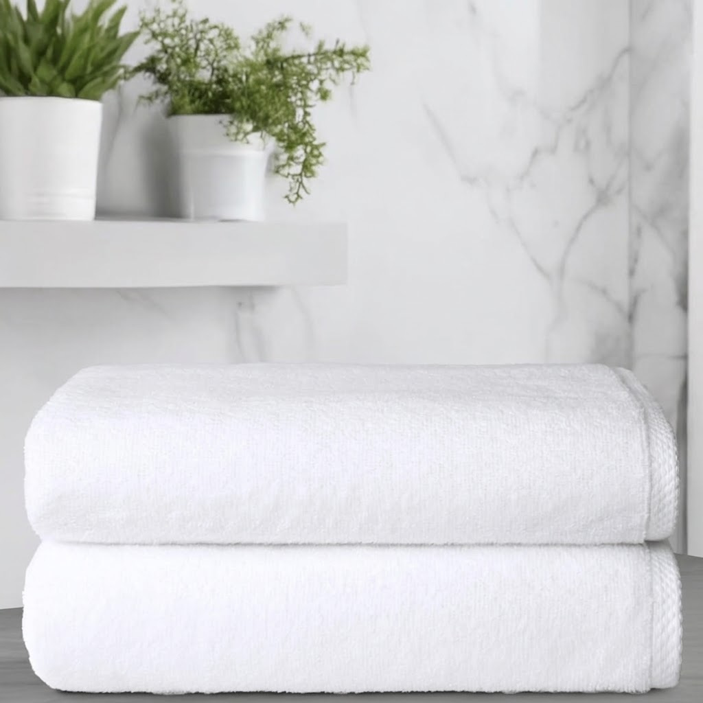 TEMU 2x Large White Bath Sheets | 100% Cotton | 500gsm | Soft Plush Luxury Towel Set | Bath 80cm X 150cm Quick Dry Towel Set