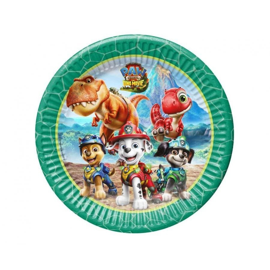 TEMU Platos de Papel Patrocinador Peluda Dino Película, 23Cm, 8 piezas