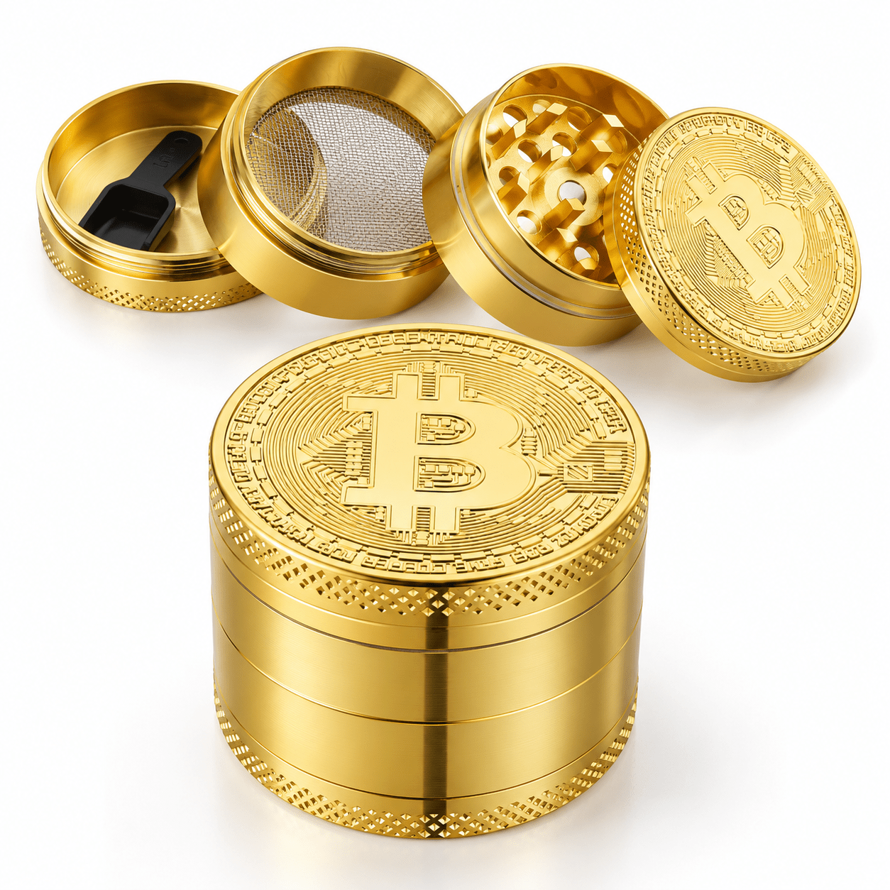 Image of 40mm Grinder With Motif – Herb Grinder With Sieve & Collection Compartment, Compact And