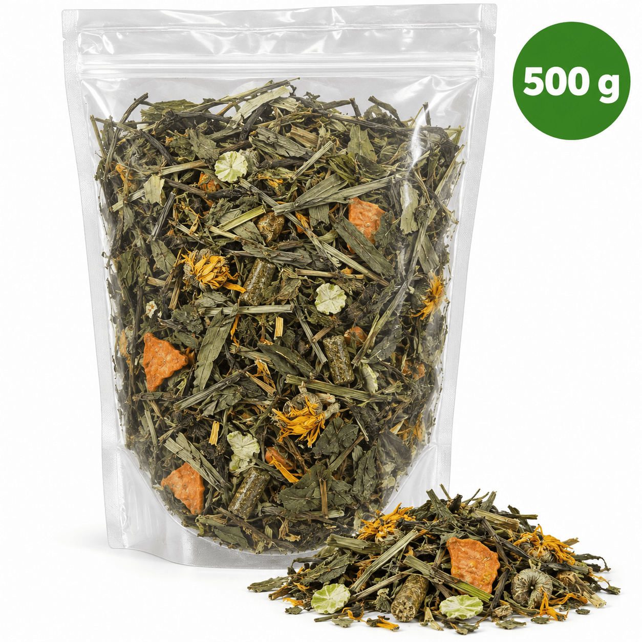 Image of Guinea Pig Food 500 G - & Plant With Yarrow, Alfalfa, Parsley, & Marigolden - Supplemental Feed For Guinea Pigs, Rabbits, , , Hamsters, Mice & Rats.