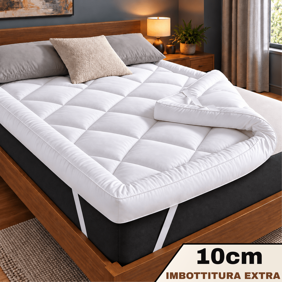 TEMU High-quality Mattress Cm – And Thick Filling, Diamond-stitched Design, Breathable And Anti-sweat, Hypoallergenic, Machine Washable, With Elastic