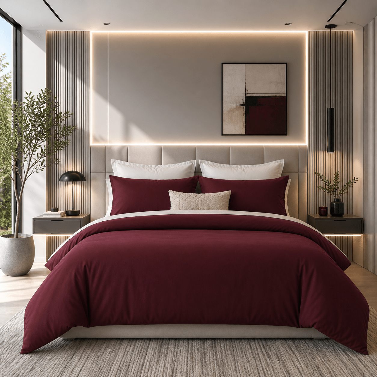 TEMU Plain Duvet Cover Set 3pcs – Solid Color Bedding Set With 2 Pillowcases, Soft Comfortable Duvet Cover, Modern Minimalist Bed Cover Set For