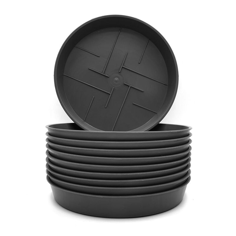 Image of 10-piece Set Round Plant Saucer – , , Sturdy & Easy To Clean, Weather-resistant For Indoor & Outdoor Use, Sizes 12–45 Cm, Perfect For Plant Care, Protects Against Moisture And Dirt